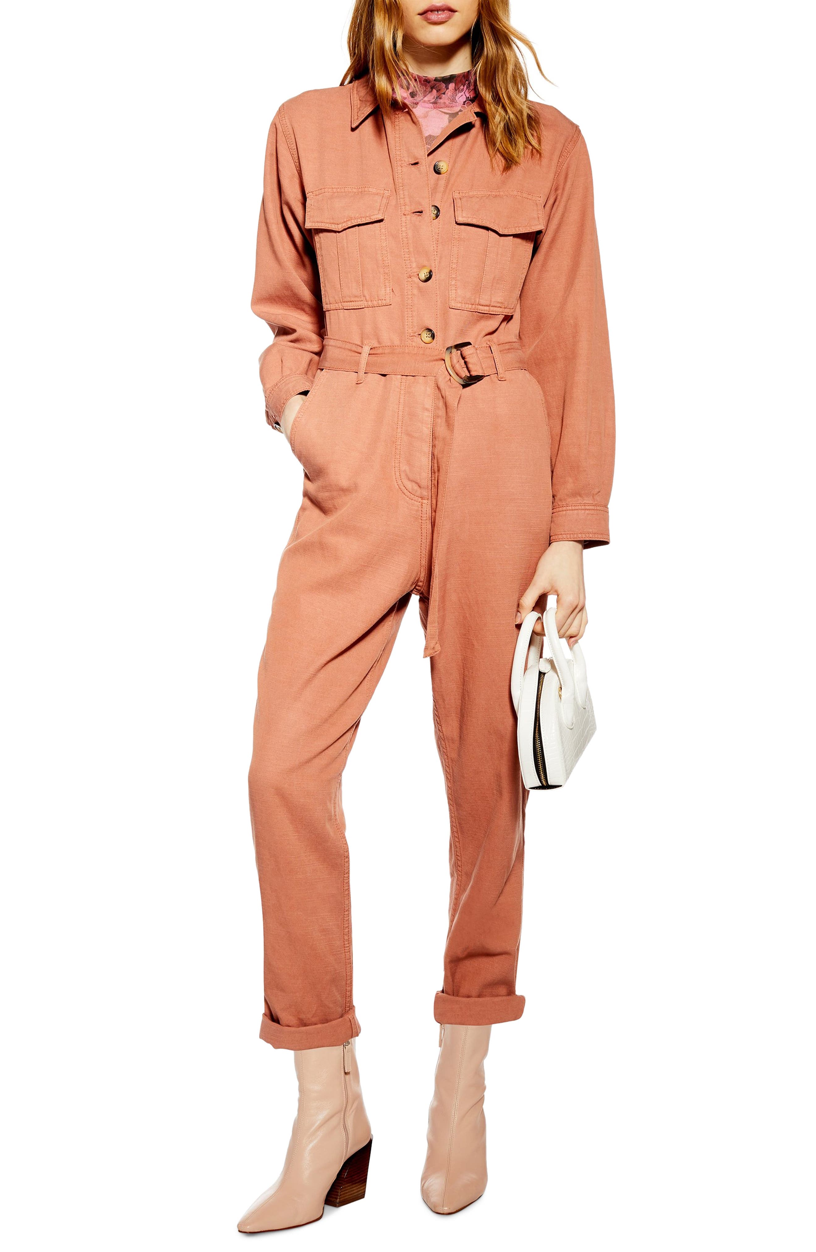 topshop cream boiler suit