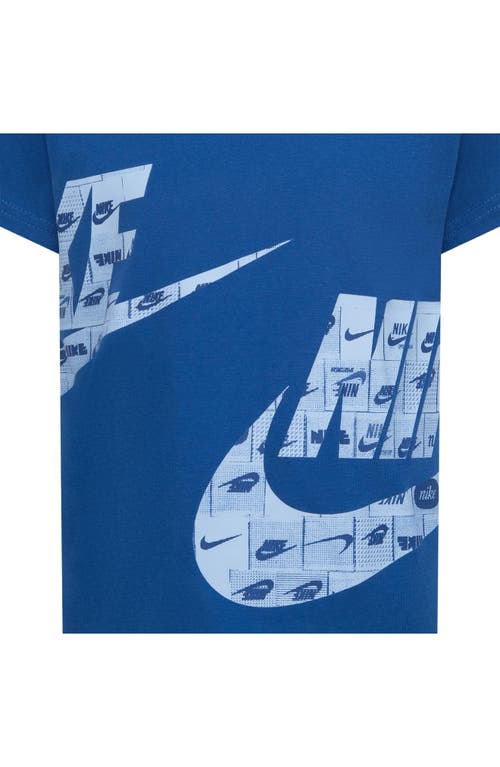 Shop Nike Kids' Club Graphic T-shirt & Sweat Shorts Set In Light Armory Blue