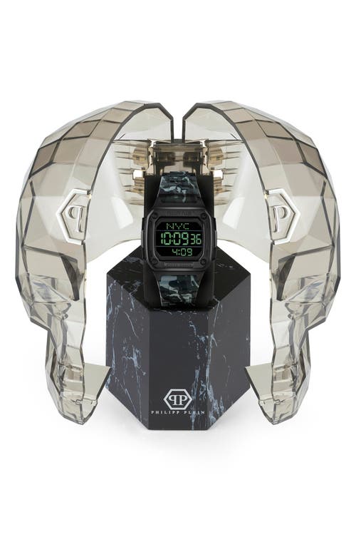 Philipp Plein Hyper $hock Silicone Strap Square Watch, 44mm In Black