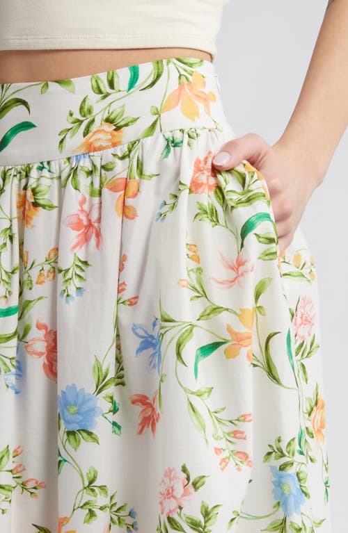 Shop Wayf Gloria Floral Print Maxi Skirt In Vintage Scarf