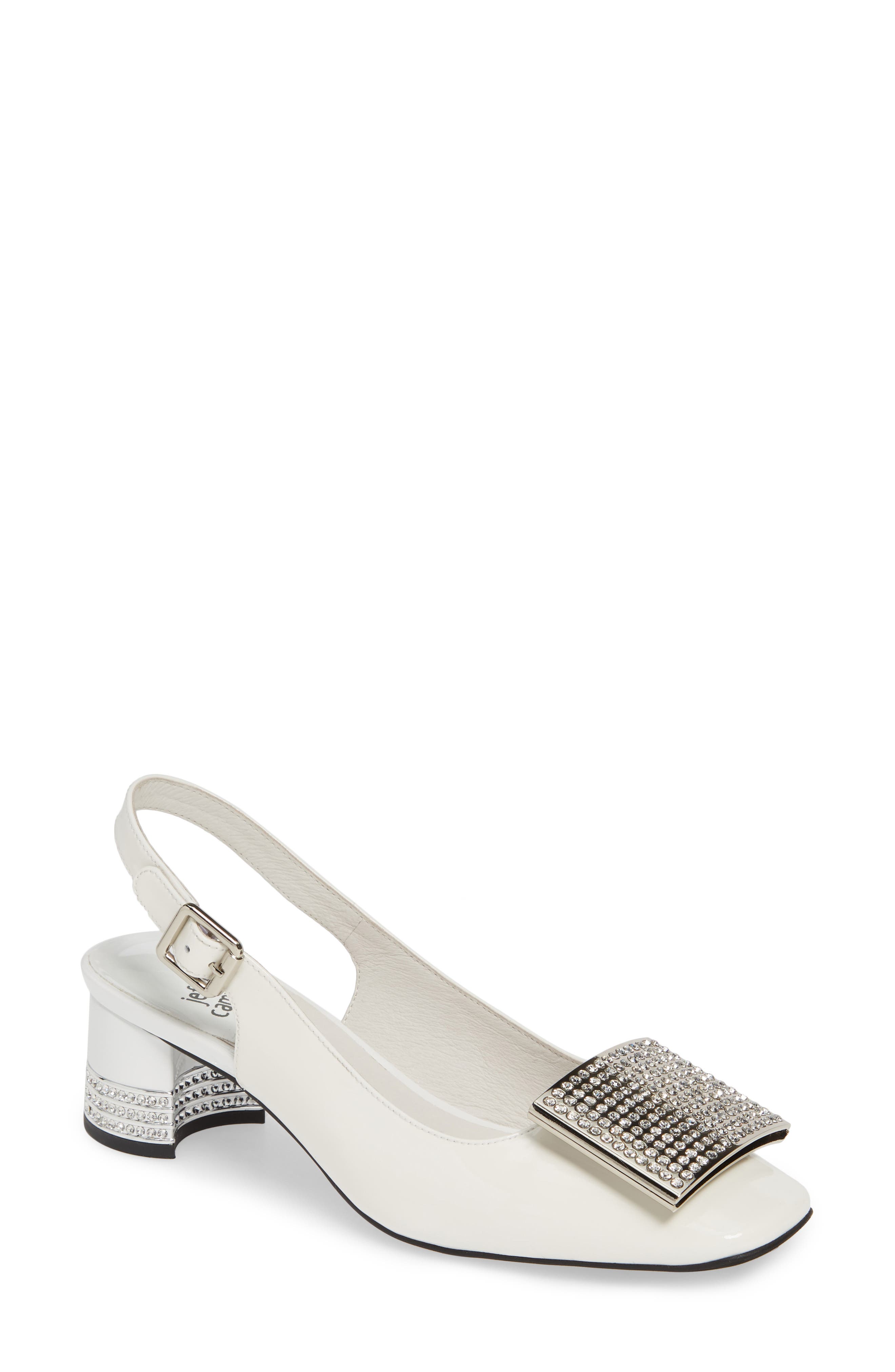 Jeffrey Campbell Billion Jewel Slingback Pump, White