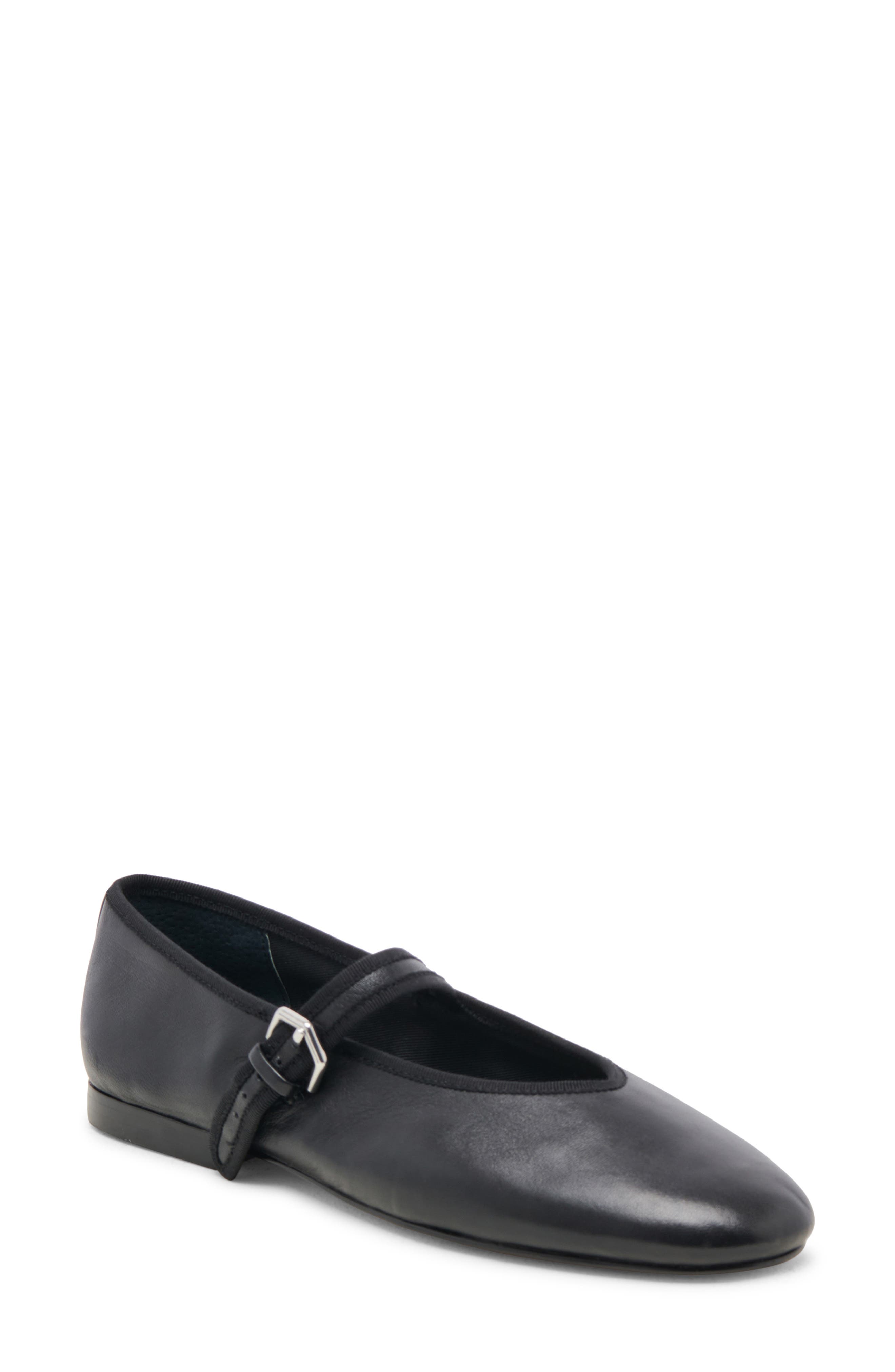 Dolce Vita Roslyn Mary Jane Flat In Black Leather