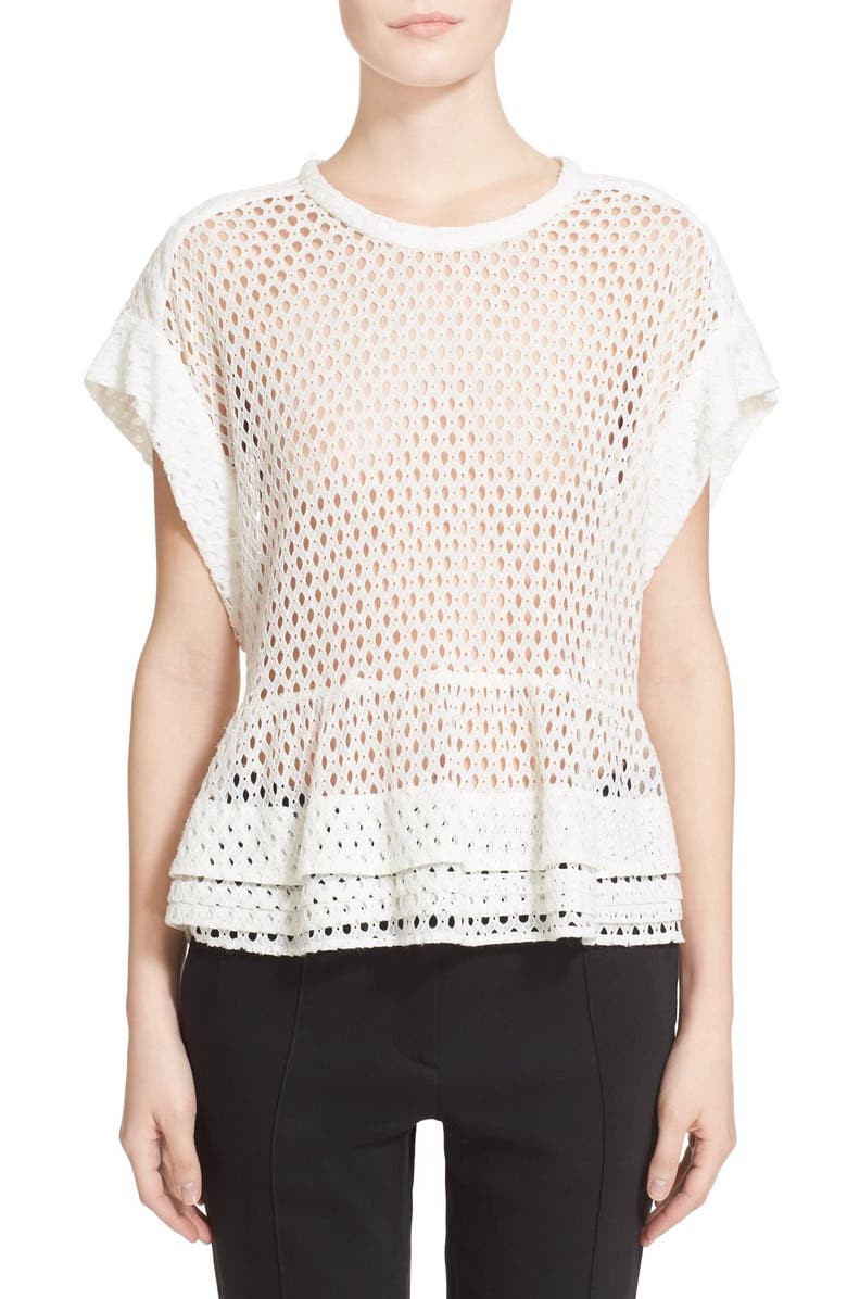 IRO Perforated Babydoll Top | Nordstrom
