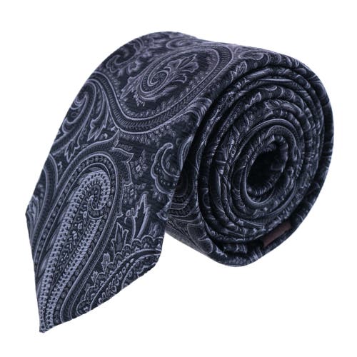 Shop Trafalgar Sobee Paisley Silk Brace And Necktie In Black