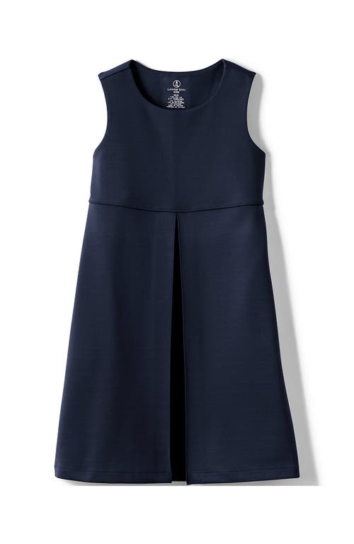 Lands' End Girls Ponte Pleat Jumper In Classic Navy