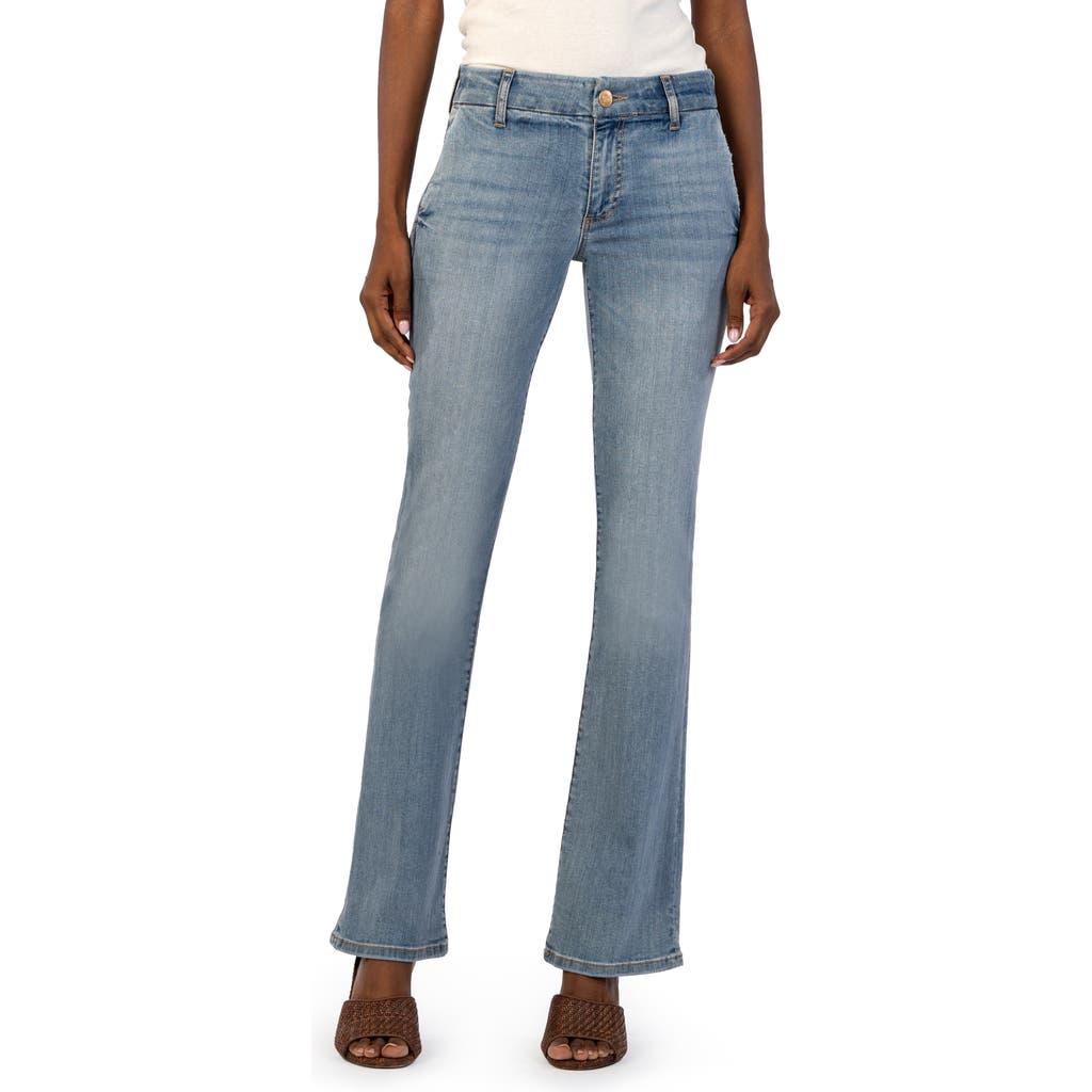Kut From The Kloth Natalie Mid Rise Trouser Flare Jeans In Blue