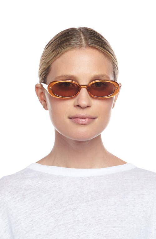 Shop Le Specs Outta Love 51mm Oval Sunglasses In Caramel