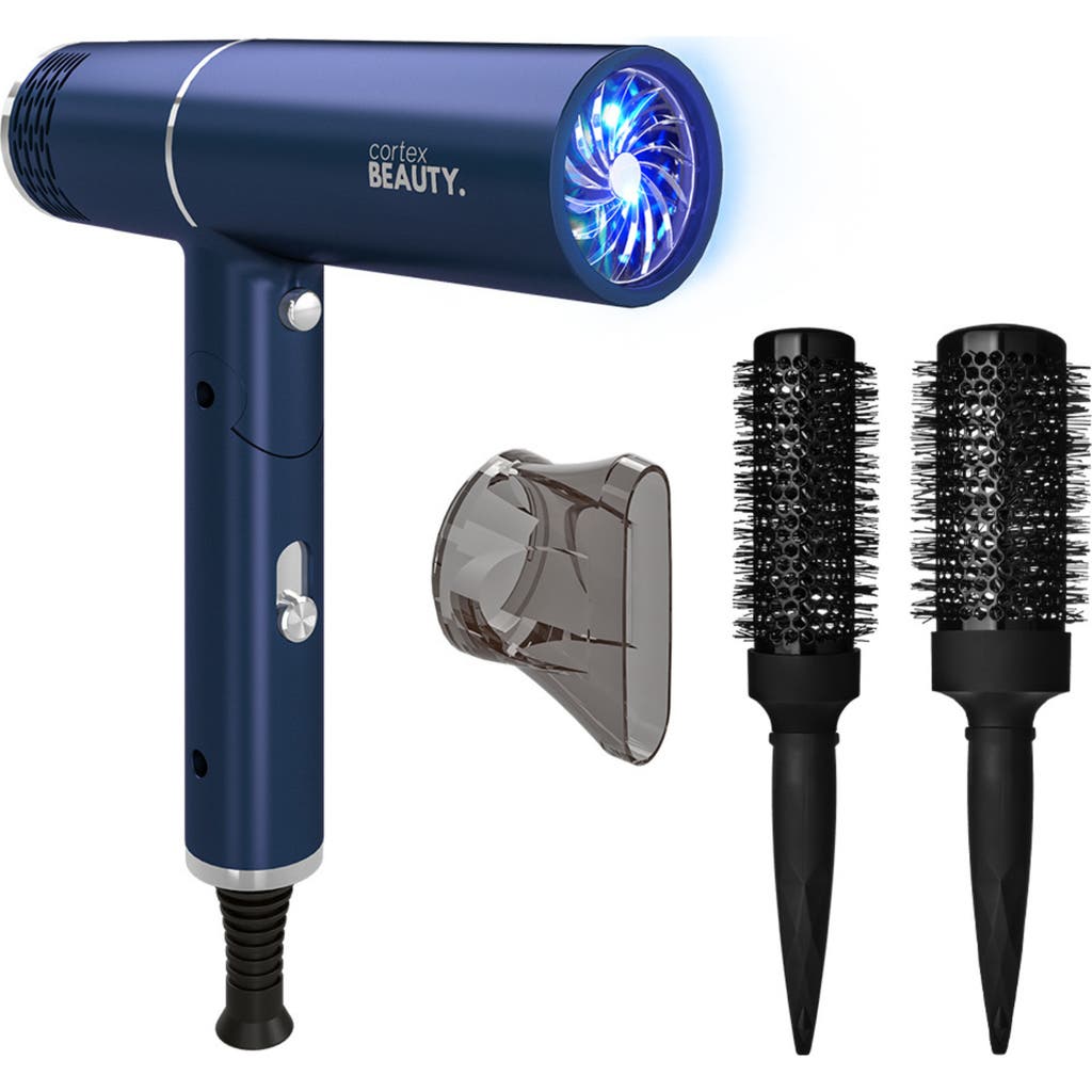 Cortex Beauty Airfold Ionic Foldable Dryer + 2-piece Blowout Brush Set $249.99 Value In Blue