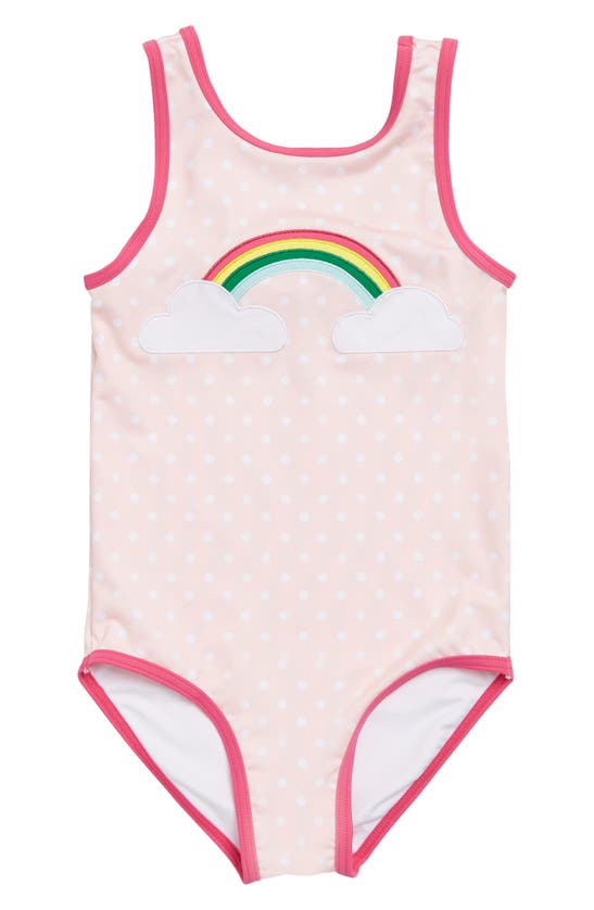 Harper Canyon Kids' Ruffle 3d Pop One-piece Swimsuit In Pink English Rainbow-dots