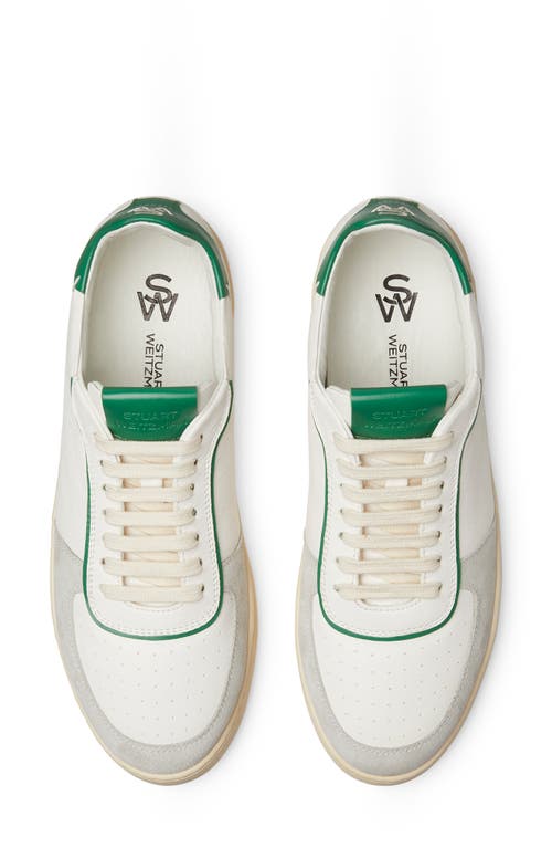 Shop Stuart Weitzman Sw Courtside Sneaker In Light Grey/white/green