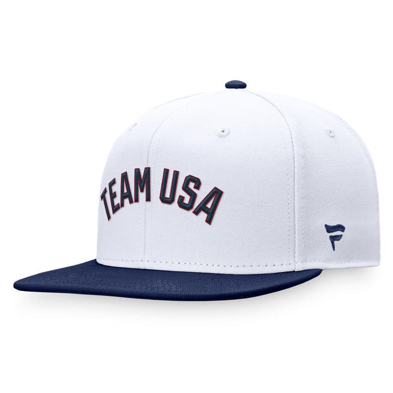 Shop Fanatics Branded White/navy Team Usa Snapback Hat