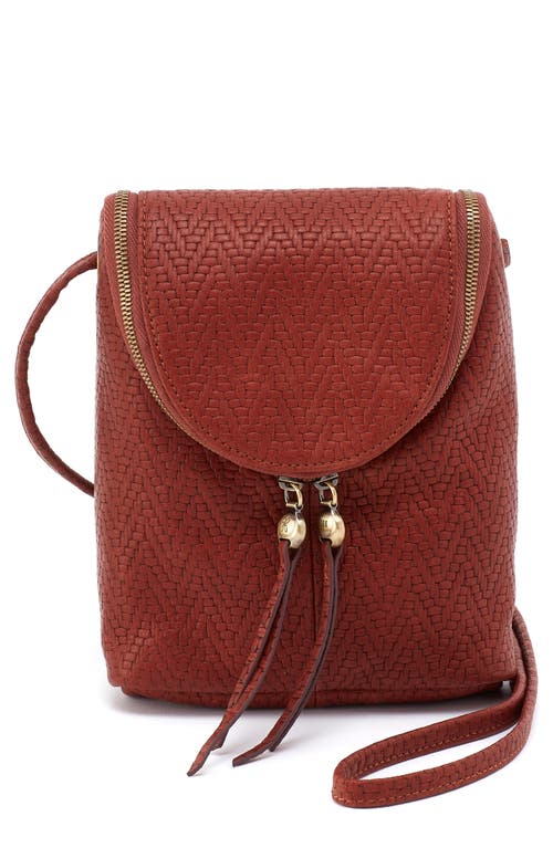 Hobo Fern Woven Leather Crossbody Bag In Tuscan Brown