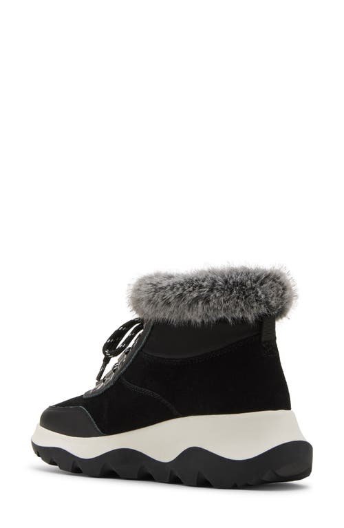 Blondo Ante Waterproof Faux Fur Trim Boot In Black Suede