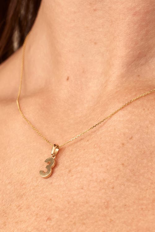 Oradina 14k Gold My Number Pendant Charm In Number 7