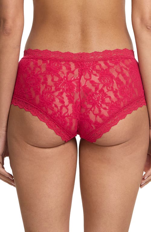 Shop Hanky Panky Signature Lace Boyshorts In Beet Juice Red