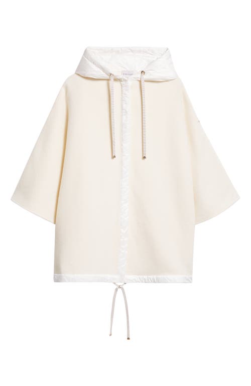 Moncler Hooded Cape In Pastel Yellow
