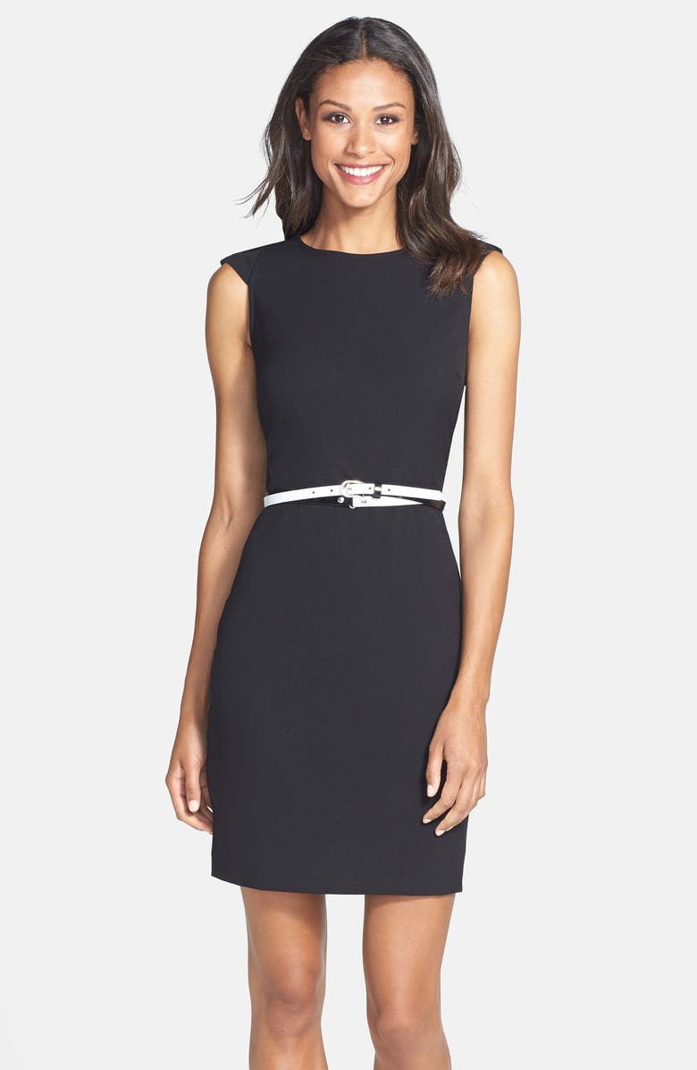 Marc New York by Andrew Marc Belted Stretch Sheath Dress | Nordstrom
