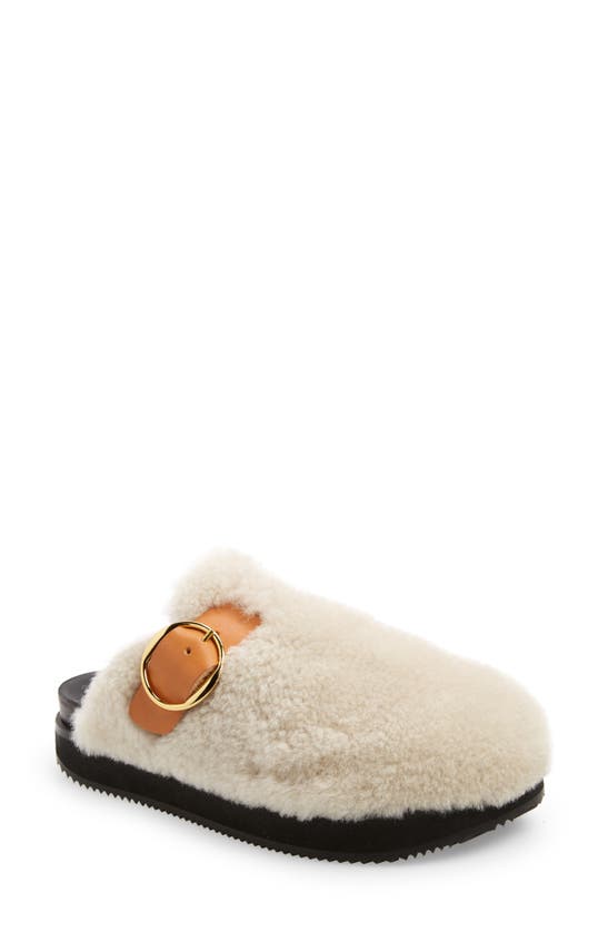 Isabel Marant Faux Shearling Mules In 23ec Ecru