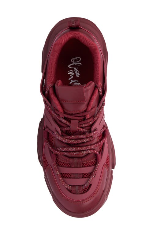 Olivia Miller Zenith Sneaker In Burgundy