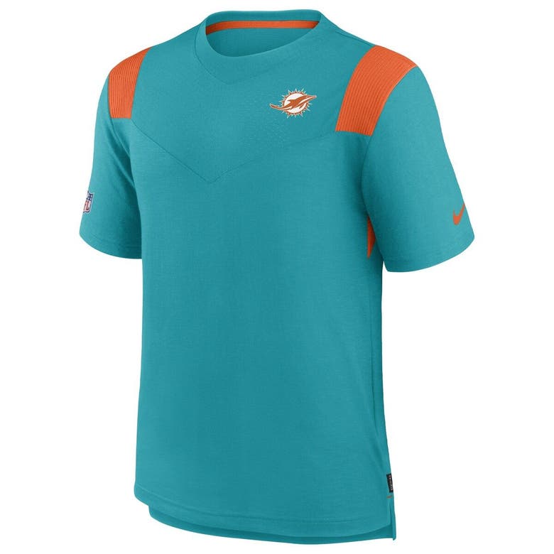 Nike Aqua Miami Dolphins Sideline Tonal Logo Performance Player T-shirt