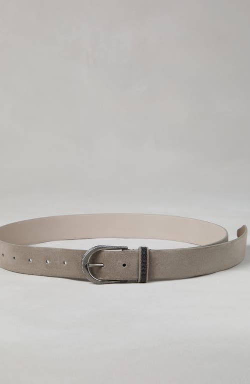 Shop Brunello Cucinelli Suede Belt In Dark Grey