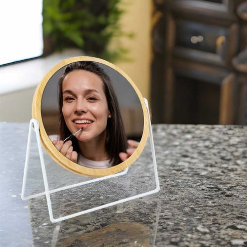 Pursonic Dual-side Mirror With Seamless 360° Rotation In Ivory