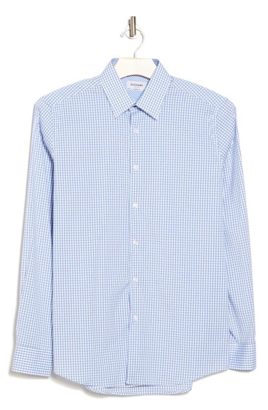 Shop Duchamp Check Tailored Fit Dress Shirt In Blue
