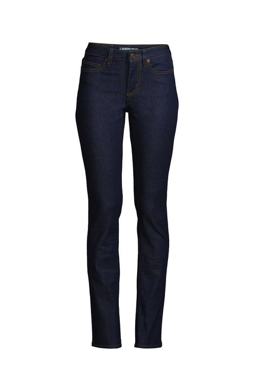 Lands' End Recover Mid Rise Straight Leg Blue Jeans In River Rinse