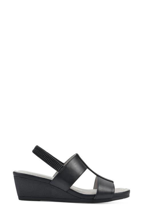 Shop Cliffs By White Mountain Candea Slingback Wedge Sandal In Black/burnished/smooth