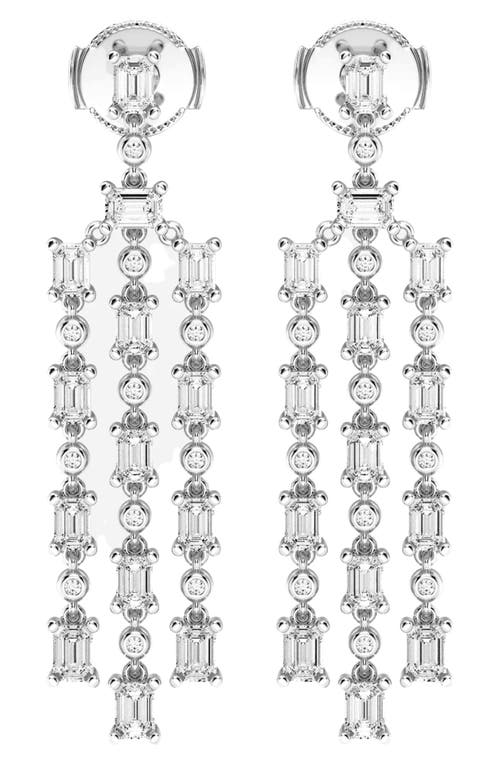 14k White Gold Chandelier Diamond Drop Earrings - 3.87 ctw