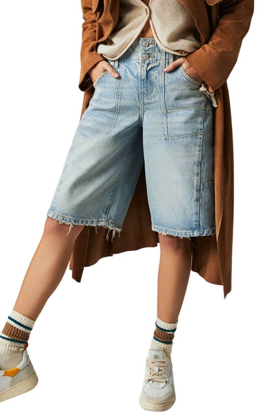 Shop Free People Extreme Measures Barrel Denim Shorts In Break The Rules