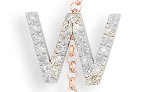 Meshmerise Diamond Initial Bezel Bracelet In Rose-w