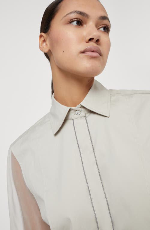 Shop Brunello Cucinelli Poplin Shirt In Oat