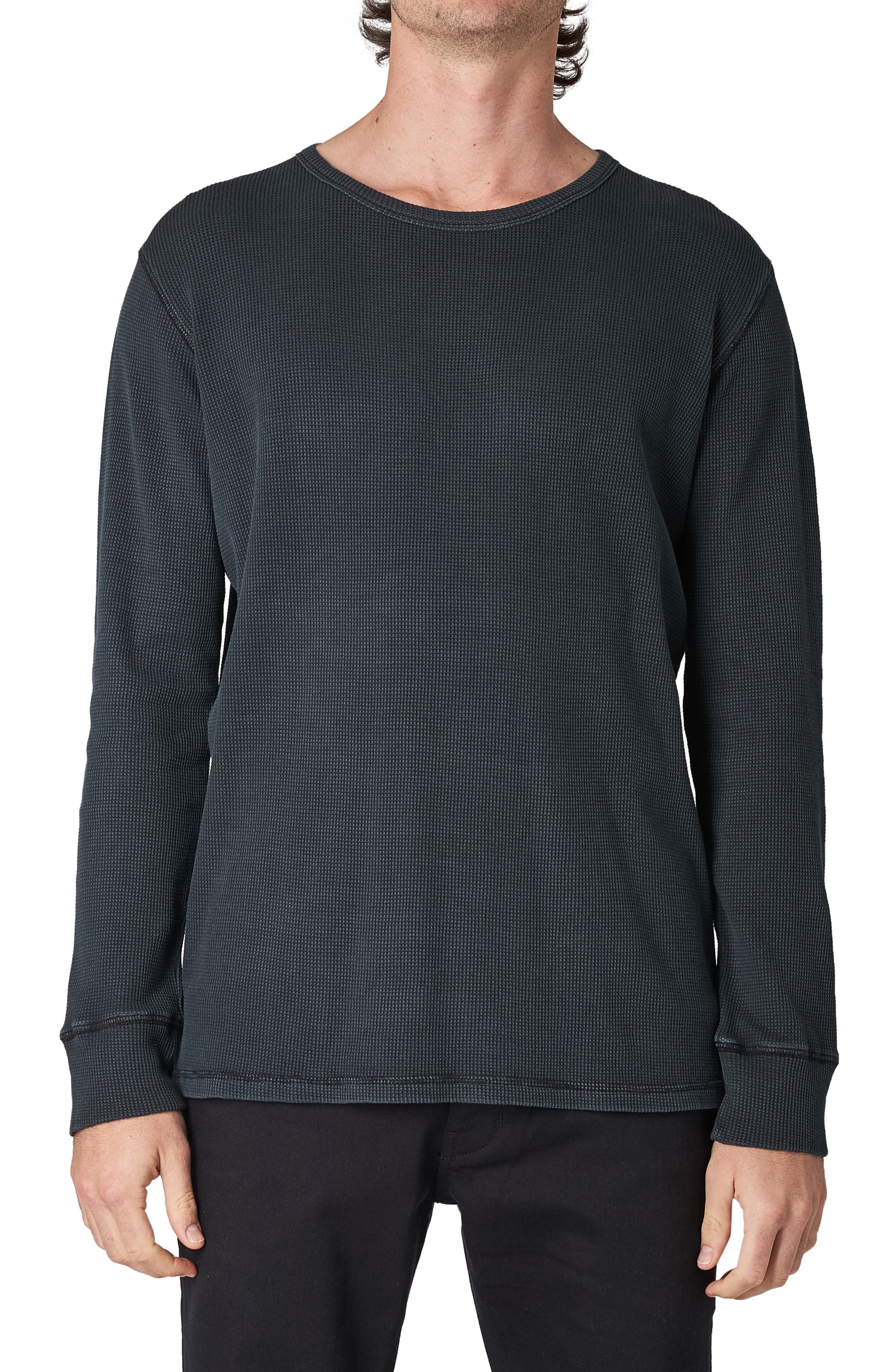 black waffle knit shirt