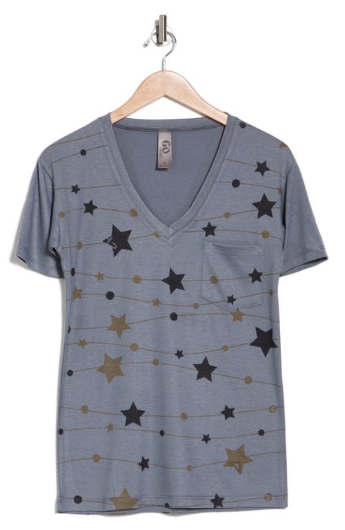 Go Couture Deep V-neck Boyfriend T-shirt In Mushroom
