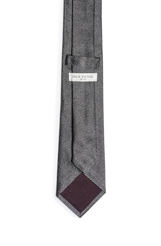 Shop Jack Victor Weredale Chevron Silk Tie In Grey