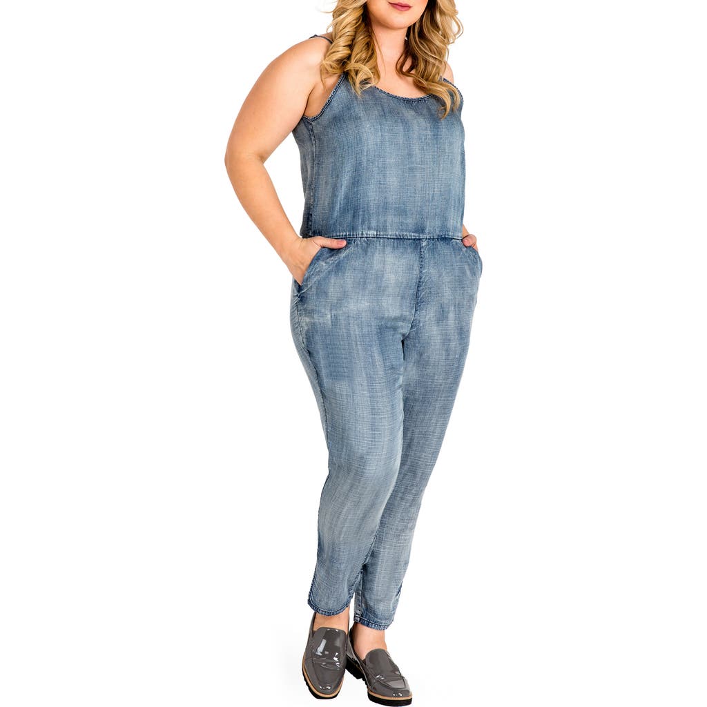 Standards & Practices Precious Spahgetti Strap Jumpsuit In Light Navy