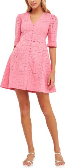 English Factory Broderie Lace Minidress | Nordstrom