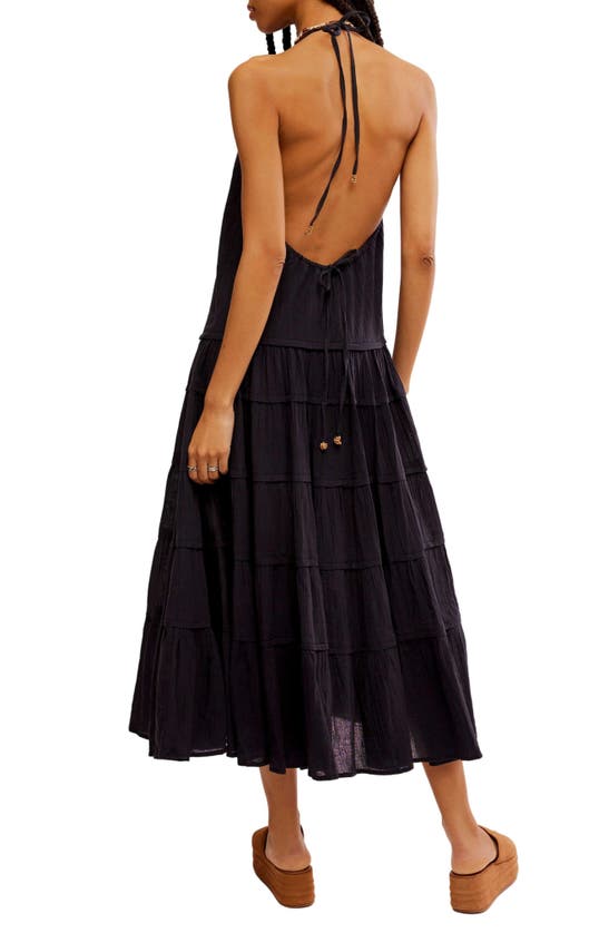 Shop Free People Somewhere Sunny Halter Midi Dress In Black