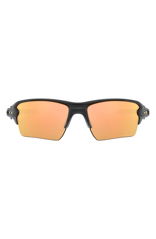 Oakley Flak 2.0 XL 59mm Polarized Sport Wrap Sunglasses in Matte Black/Prizm Rose Gold at Nordstrom