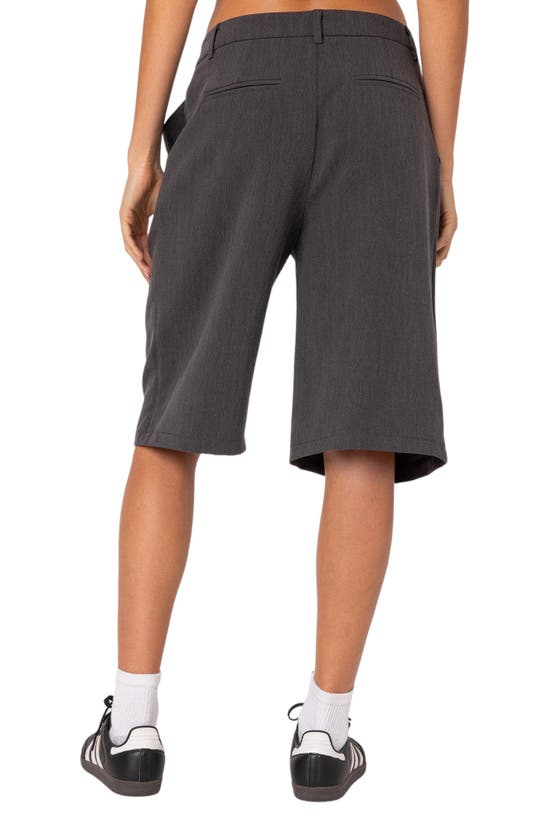 Shop Edikted Aelia Trouser Bermuda Shorts In Dark-gray