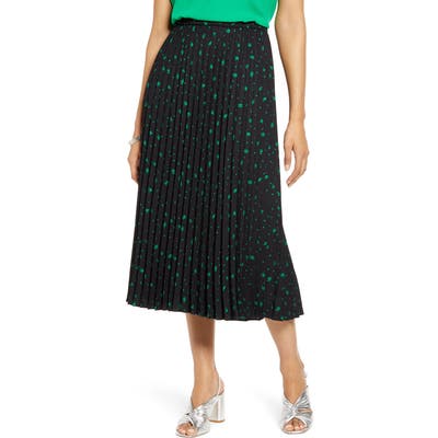 Halogen Pleated Midi Skirt, Black