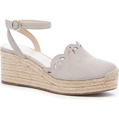 Sole Society Calysa Ankle Strap Espadrille Wedge- Grey