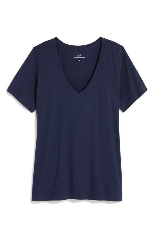Vineyard Vines Clean Jersey V-neck T-shirt In Nautical Navy