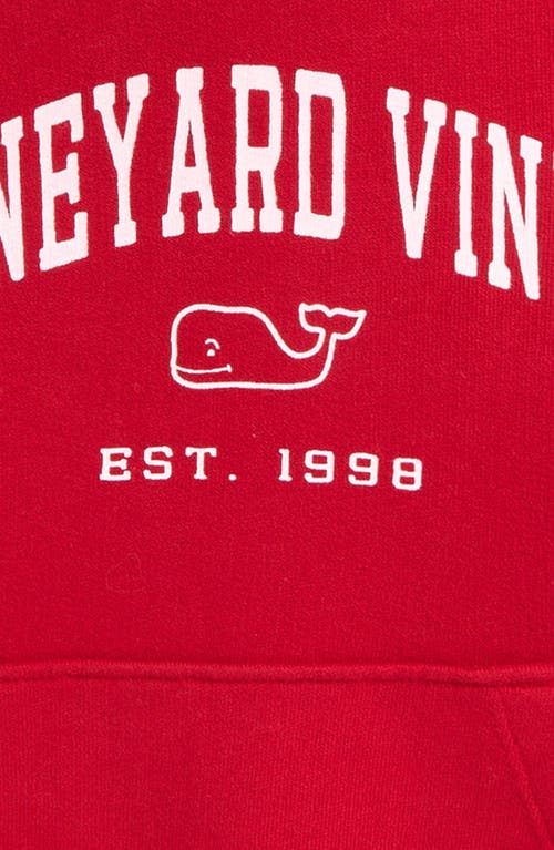 Shop Vineyard Vines Kids' Logo Graphic Hoodie In Red Velvet