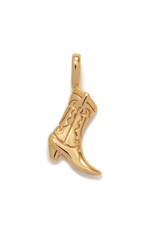 Western Boot Charm Pendant in Gold
