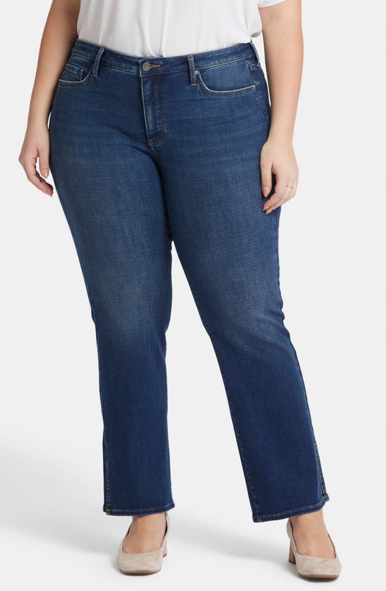 Shop Nydj Barbara Side Slit Bootcut Jeans In Olympus