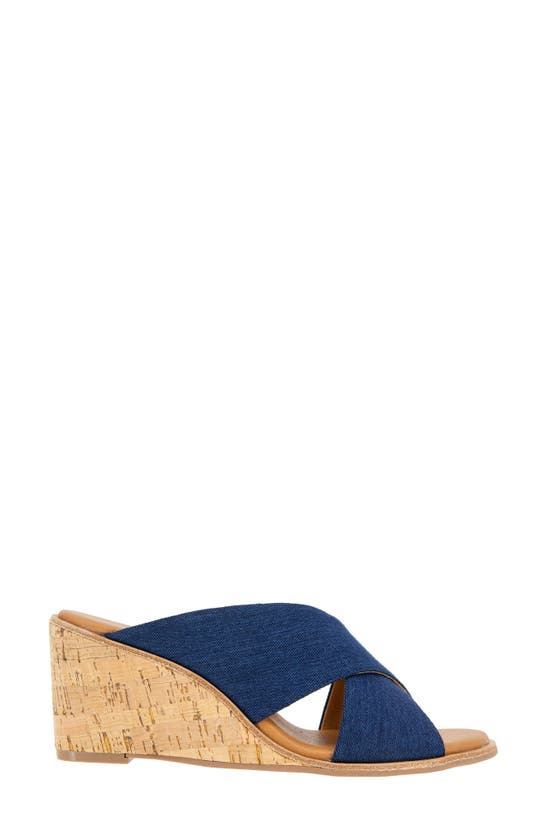 Shop Andre Assous Bryana Wedge Sandal In Navy