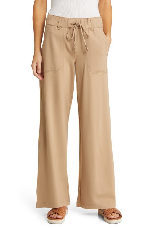 Wit & Wisdom 'Ab'Leisure Pull-On High Waist Wide Leg Pants in Tavertine at Nordstrom, Size X-Large P