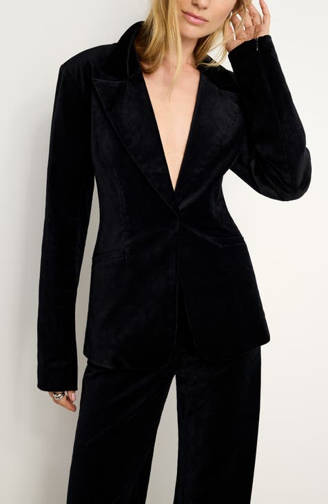 Black velvet womens coat best sale